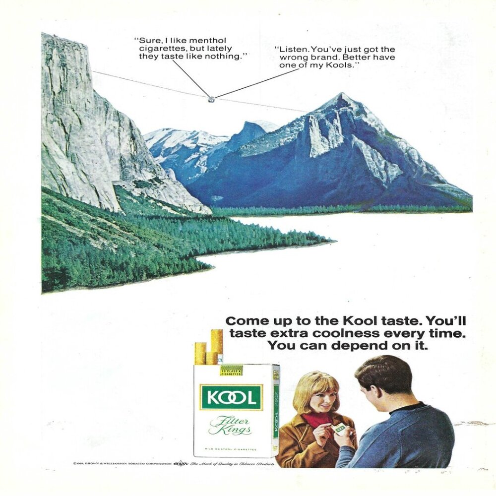 1967 Kool Filter Kings Cigarettes Taste Extra Coolness Vintage Print Ad/Poster